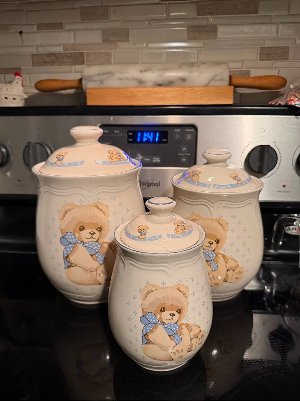 Vintage Teddy Bear Canister Set